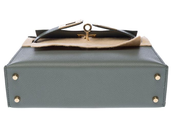 Hermès Borsa HERMES Kelly Mini in Pelle Verde - 103147 - vista 11