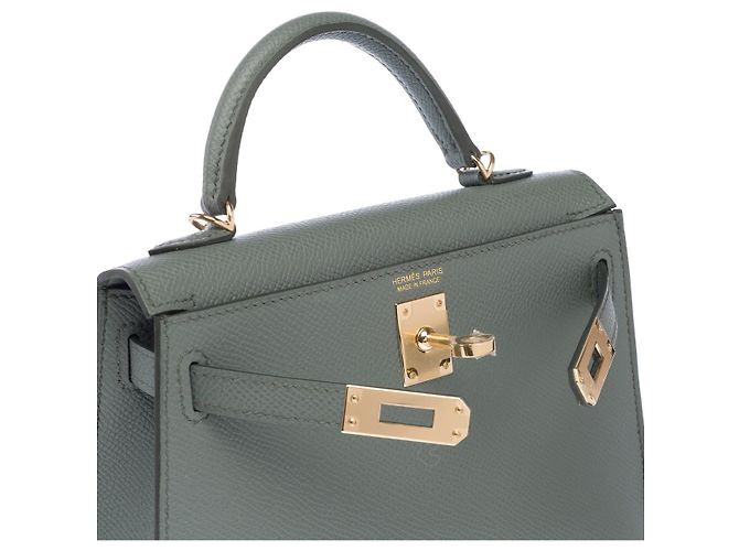Hermès Borsa HERMES Kelly Mini in Pelle Verde - 103147 - vista 7
