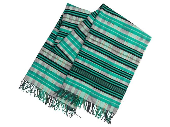 Hermès Cashmere Tartan Check Schal in Grün - Ansicht 5