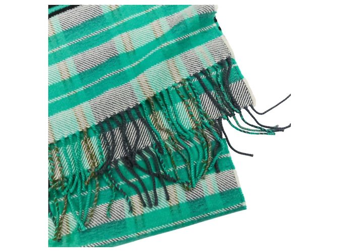 Hermès Cashmere Tartan Check Schal in Grün - Ansicht 7