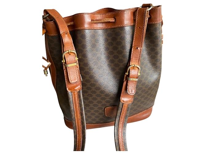 Vintage Céline Macadam Eimer Tasche – 90er Braun - Ansicht 4