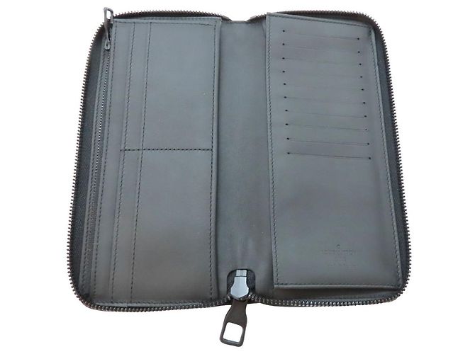 Louis Vuitton Zippy Wallet Vertical Monogram Long Wallet Black - view 6