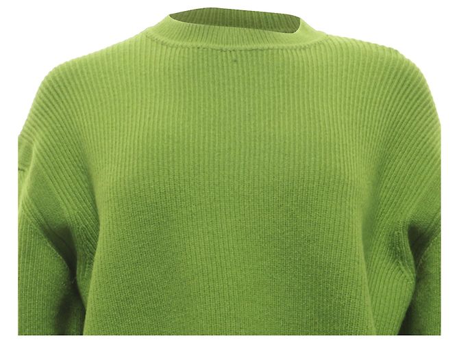 Bottega Veneta englisches Rippenstrick-Pullover aus Oliven-Kaschmir Grün Olivgrün - Ansicht 2
