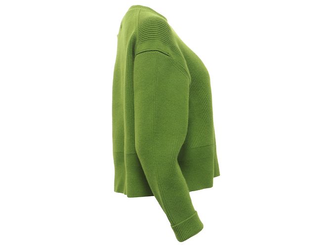 Bottega Veneta englisches Rippenstrick-Pullover aus Oliven-Kaschmir Grün Olivgrün - Ansicht 3