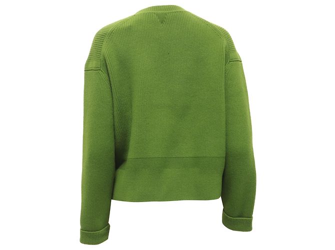 Bottega Veneta englisches Rippenstrick-Pullover aus Oliven-Kaschmir Grün Olivgrün - Ansicht 4