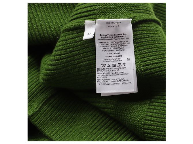 Bottega Veneta englisches Rippenstrick-Pullover aus Oliven-Kaschmir Grün Olivgrün - Ansicht 6