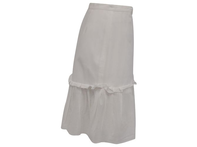 Falda Mini Rizada Valentino Garavani en Algodón Blanco Crudo - vista 2