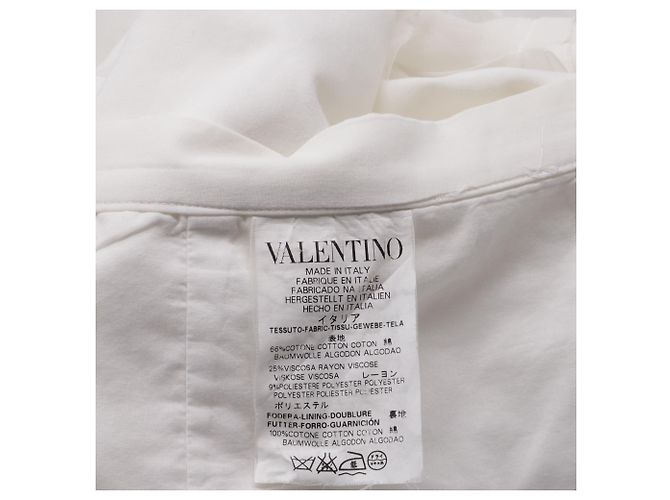 Falda Mini Rizada Valentino Garavani en Algodón Blanco Crudo - vista 4