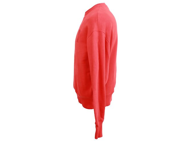 AMI PARIS Logo-Appliquéd Jersey Sweatshirt in Red Cotton - view 2