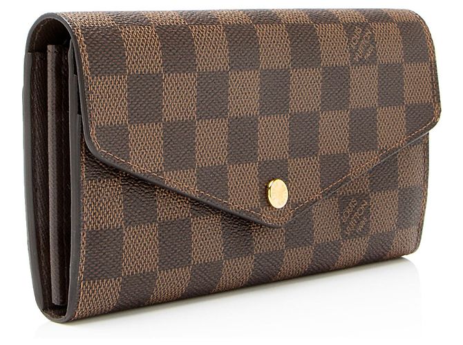 Portafoglio Sarah Damier Ebene Louis Vuitton Marrone - vista 2