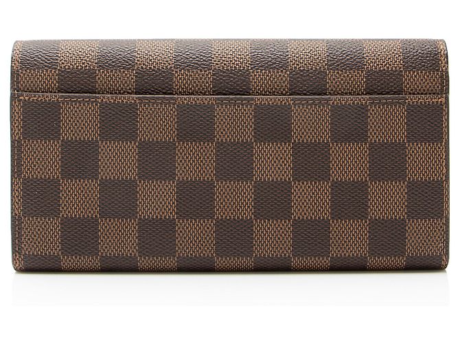 Portafoglio Sarah Damier Ebene Louis Vuitton Marrone - vista 3