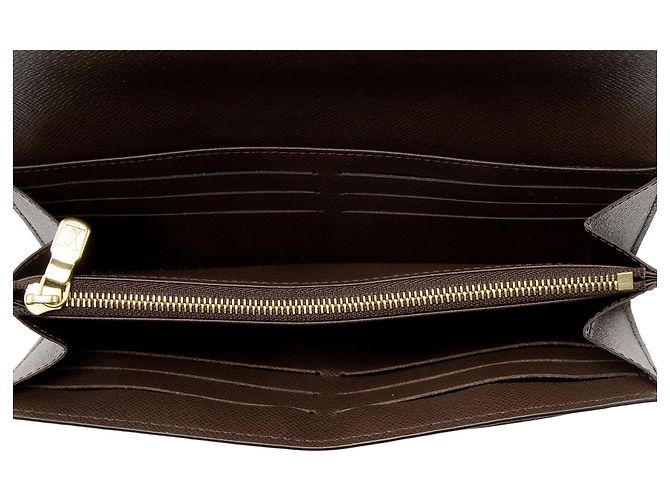 Portafoglio Sarah Damier Ebene Louis Vuitton Marrone - vista 5