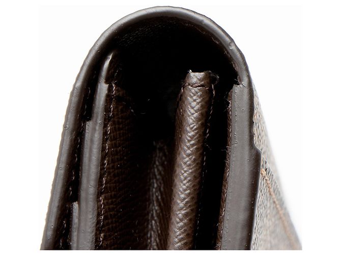 Portafoglio Sarah Damier Ebene Louis Vuitton Marrone - vista 8