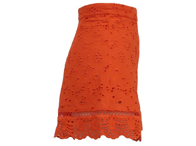 Shorts a vita alta in cotone arancione con occhielli Zimmermann - vista 2