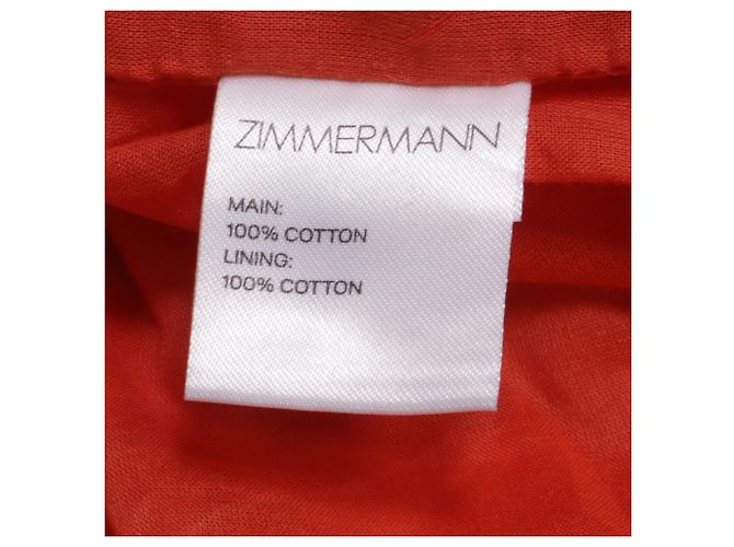 Shorts a vita alta in cotone arancione con occhielli Zimmermann - vista 5