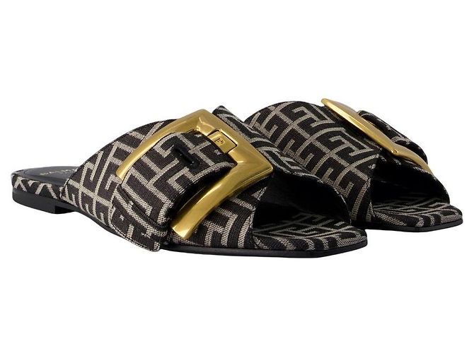 Sandales Anthem - Balmain - Coton - Noir - vue 2