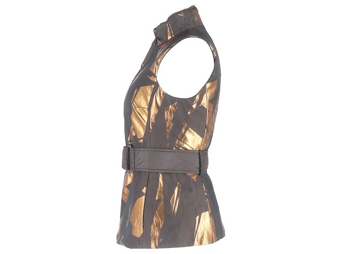 Gilet imbottito in poliamide con stampa metallica Escada in marrone - vista 2