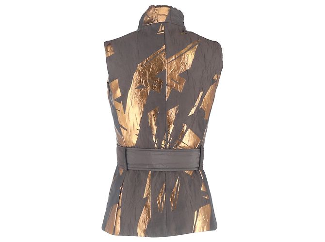 Gilet imbottito in poliamide con stampa metallica Escada in marrone - vista 3