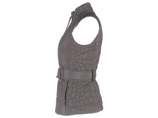 Gilet imbottito in poliamide con stampa metallica Escada in marrone - vista 5