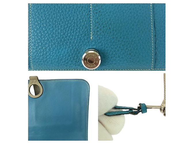 Portafoglio Lungo Dogon GM Hermès Blu - vista 7