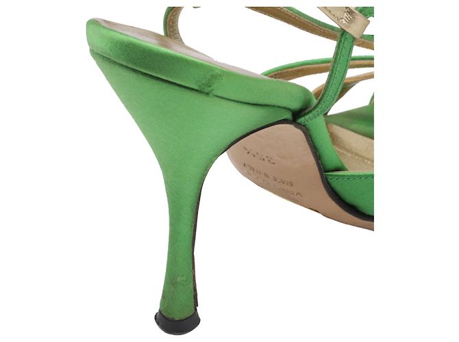 Sandali con cinturini Dolce & Gabbana in raso verde - vista 6