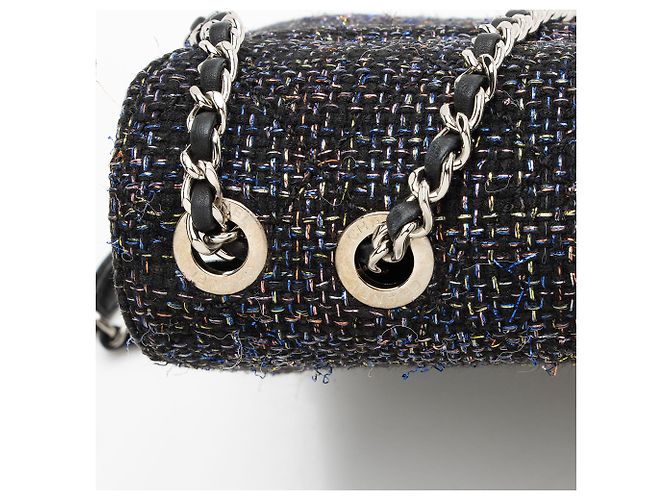 Gabrielle Borsa Beauty Lock in pelle di agnello tweed di Chanel Nero - vista 10