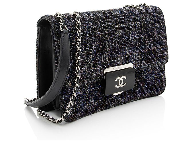 Gabrielle Borsa Beauty Lock in pelle di agnello tweed di Chanel Nero - vista 2