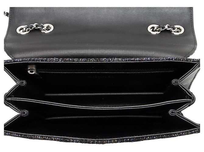 Gabrielle Borsa Beauty Lock in pelle di agnello tweed di Chanel Nero - vista 7