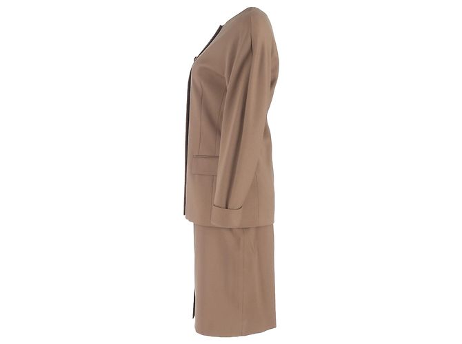 Blazer e gonna a un bottone Max Mara in lana marrone Rosso - vista 2