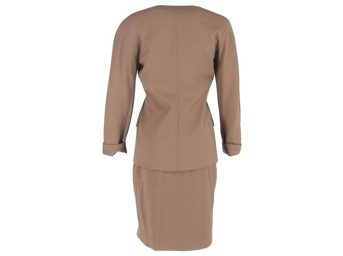 Blazer e gonna a un bottone Max Mara in lana marrone Rosso - vista 3