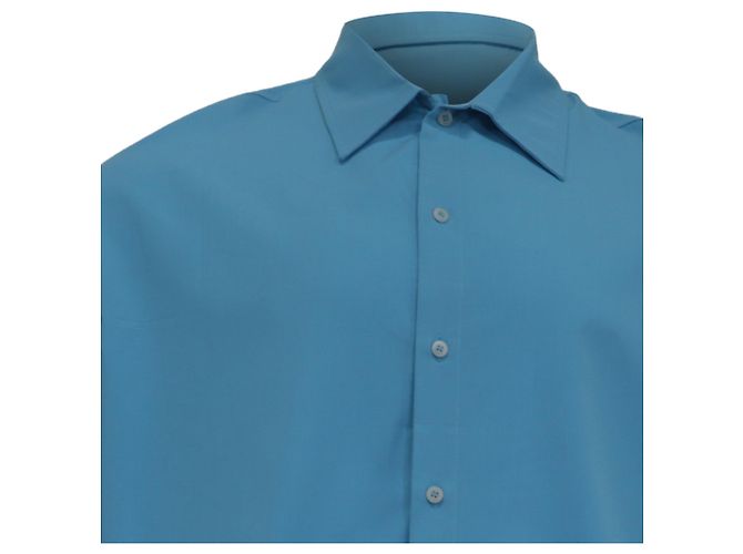 Chemise cropped à boutons La Casa de Jacquemus en polyester bleu - vue 2
