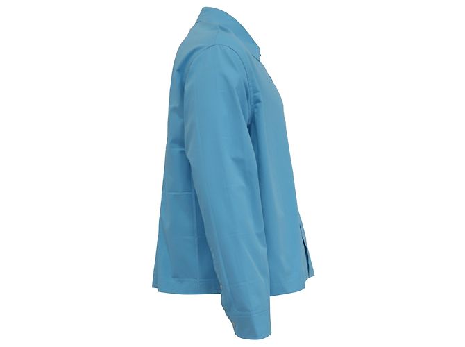 Chemise cropped à boutons La Casa de Jacquemus en polyester bleu - vue 3