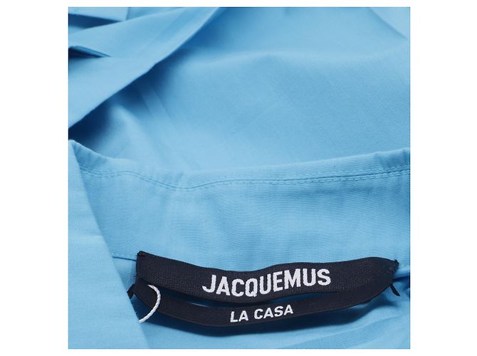 Chemise cropped à boutons La Casa de Jacquemus en polyester bleu - vue 5