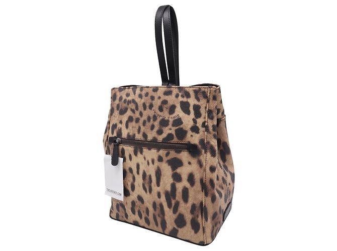 Leopardenmuster-Rucksack aus braunem Leder von Dolce & Gabbana - Ansicht 4