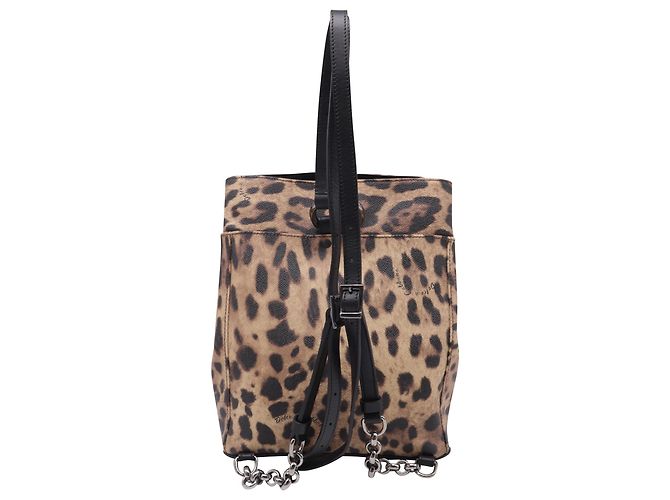 Leopardenmuster-Rucksack aus braunem Leder von Dolce & Gabbana - Ansicht 6