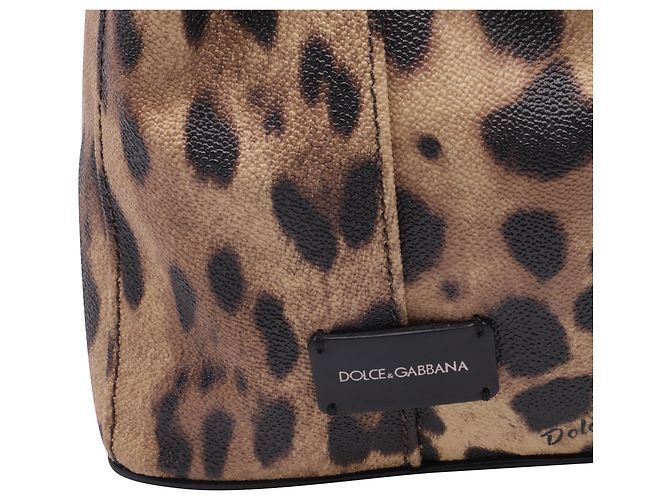 Leopardenmuster-Rucksack aus braunem Leder von Dolce & Gabbana - Ansicht 7
