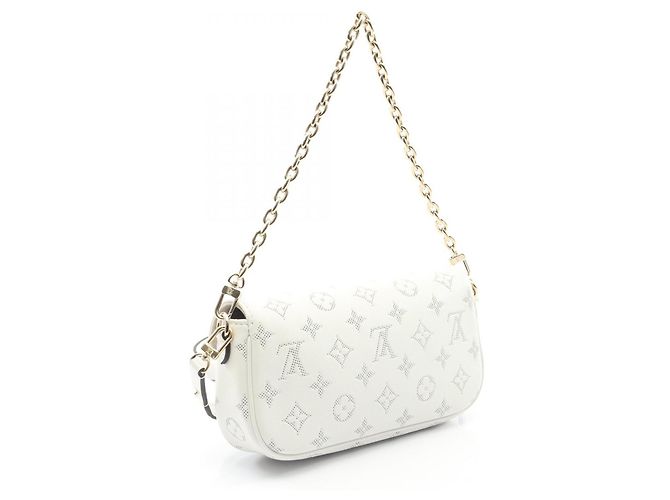 Borsa in pelle Louis Vuitton Wallet on Chain Ivy Monogram Flower Bianco - vista 4