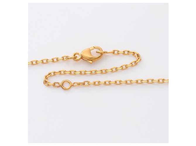 Collana Kelly Hermès in pelle placcata oro D'oro Metallico - vista 3