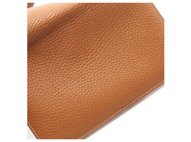 Cartera larga de cuero Dogon GM de Hermès Castaño - vista 2
