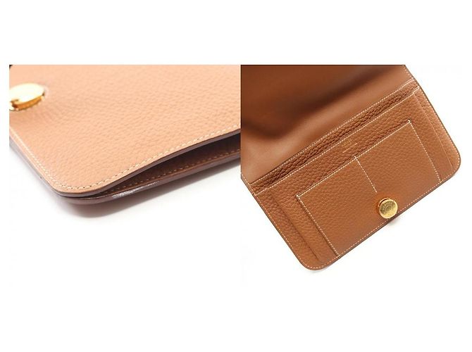 Cartera larga de cuero Dogon GM de Hermès Castaño - vista 5