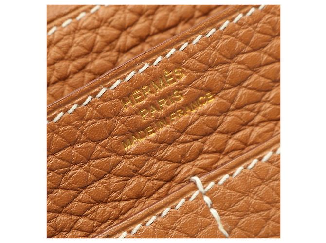 Cartera larga de cuero Dogon GM de Hermès Castaño - vista 8