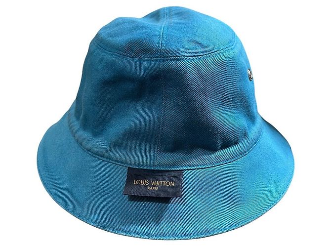 Cappello Bucket Monogram in Denim Louis Vuitton Bianco - vista 8