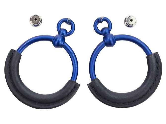 Hermès Loop Grand PM Aluminium Ohrringe Blau - Ansicht 9