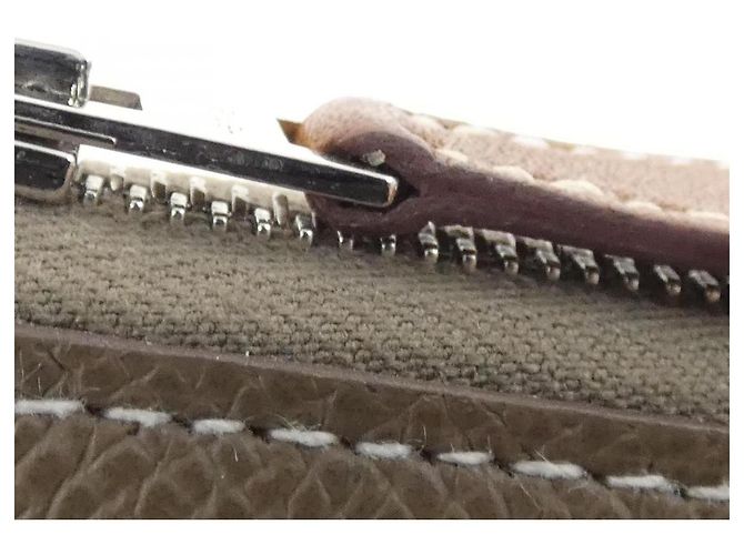 Silk In Portafoglio in seta Hermès EN LIBERTE in seta compatta Epsom Marrone - vista 6