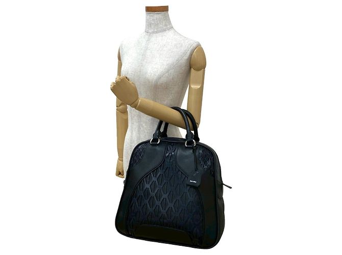Borsa Boston in pelle Miu Miu - vista 3