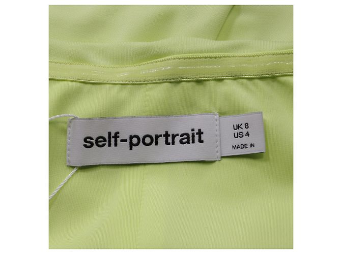 Self portrait Abito midi arricciato off-shoulder in viscosa verde lime Self-Portrait - vista 5