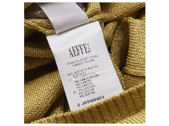 Moschino Couture Knopf-Cardigan aus metallischem goldfarbenem Acetat - Ansicht 5