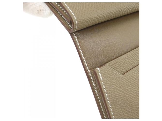 Portafoglio Mini Epsom Béarn di Hermès Marrone - vista 4