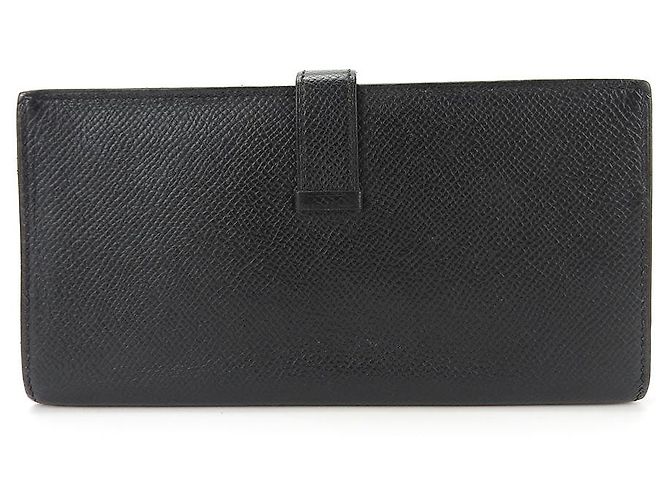 Portafoglio Lungo Hermès Béarn Souffle Epsom Nero - vista 3