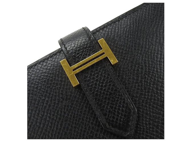 Portafoglio Lungo Hermès Béarn Souffle Epsom Nero - vista 5